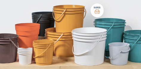 Colorful buckets